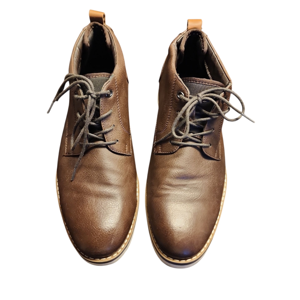R2 Brown Leather Chukka Boots for Men